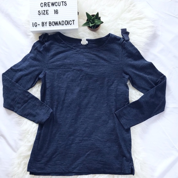 Crewcuts Other - 🌷• Blue Bow Cold Shoulder Tee •